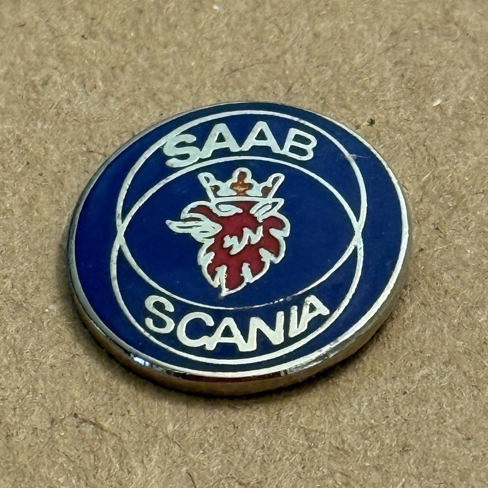 Saab Scania Car Automobile Blue Swedish European Lapel Pin VTG